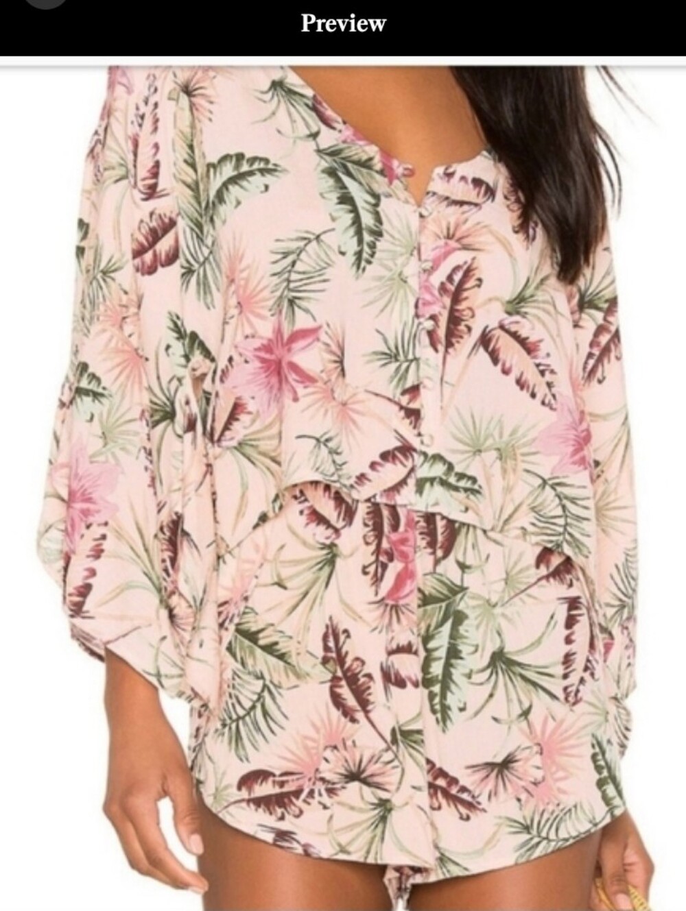 2 Piece Set AMUSE SOCIETY Brisa Aventura Shorts Kimono Crop Top Small S Floral - Picture 7 of 7